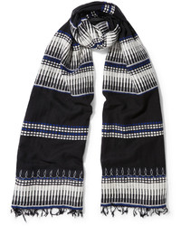 Женский черный хлопковый шарф с вышивкой от Lemlem