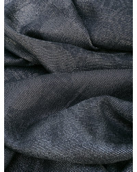Женский черный хлопковый шарф с принтом от Philipp Plein