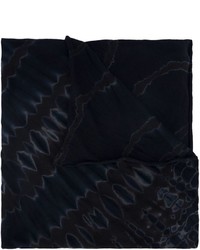 Женский черный хлопковый шарф с принтом от Raquel Allegra