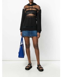 Женский черный худи в сеточку от McQ Alexander McQueen