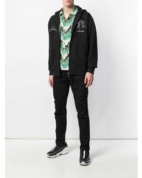 Мужской черный худи с вышивкой от Maharishi