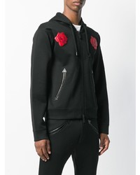 Мужской черный худи с вышивкой от DSQUARED2