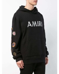 Мужской черный худи с вышивкой от Amiri
