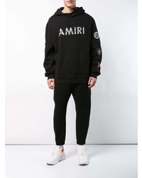 Мужской черный худи с вышивкой от Amiri