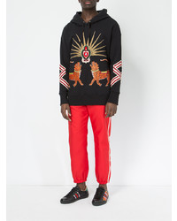 Мужской черный худи с вышивкой от Gucci