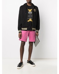 Мужской черный худи с вышивкой от VERSACE JEANS COUTURE