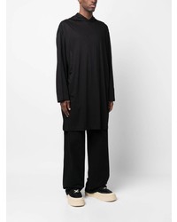 Мужской черный худи с коротким рукавом с принтом от Yohji Yamamoto