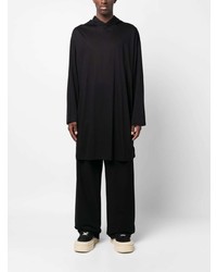 Мужской черный худи с коротким рукавом с принтом от Yohji Yamamoto