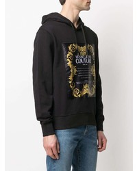 Мужской черный худи с принтом от VERSACE JEANS COUTURE