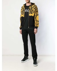 Мужской черный худи с принтом от Versace