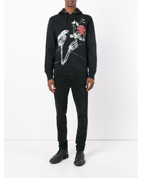 Мужской черный худи с принтом от Just Cavalli