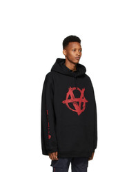 Мужской черный худи с принтом от Vetements