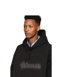 Мужской черный худи с принтом от Vetements