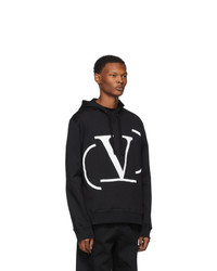 Мужской черный худи с принтом от Valentino