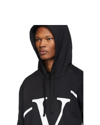 Мужской черный худи с принтом от Valentino