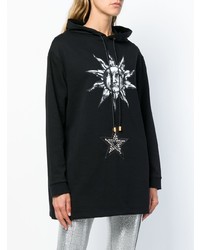Женский черный худи с принтом от Fausto Puglisi
