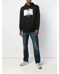 Мужской черный худи с принтом от Throwback.