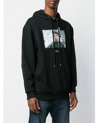 Мужской черный худи с принтом от Throwback.