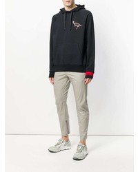 Мужской черный худи с принтом от Lanvin