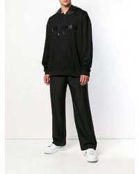 Мужской черный худи с принтом от Les Hommes