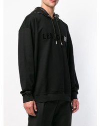 Мужской черный худи с принтом от Les Hommes