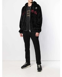 Мужской черный худи с принтом от John Richmond