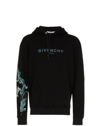 Мужской черный худи с принтом от Givenchy