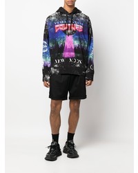 Мужской черный худи с принтом от VERSACE JEANS COUTURE