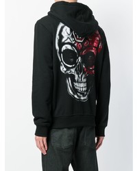 Мужской черный худи с принтом от Philipp Plein