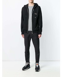 Мужской черный худи с принтом от Philipp Plein