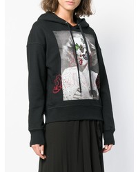Женский черный худи с принтом от Alexander McQueen