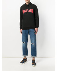 Мужской черный худи с принтом от Soulland