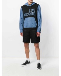 Мужской черный худи с принтом от Love Moschino