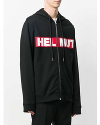 Мужской черный худи с принтом от Helmut Lang