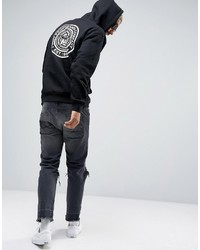 Мужской черный худи с принтом от Obey