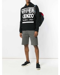 Мужской черный худи с принтом от Kenzo