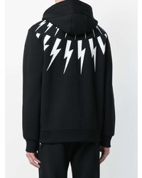 Мужской черный худи с принтом от Neil Barrett