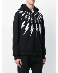Мужской черный худи с принтом от Neil Barrett