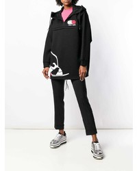 Женский черный худи с принтом от Prada