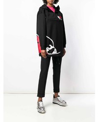 Женский черный худи с принтом от Prada