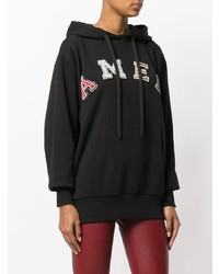 Женский черный худи с принтом от Amen