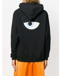 Женский черный худи с принтом от Chiara Ferragni