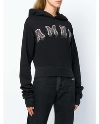 Женский черный худи с принтом от Amen