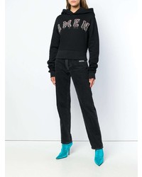 Женский черный худи с принтом от Amen