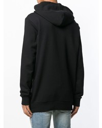 Мужской черный худи с принтом от Balmain