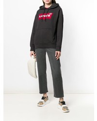 Женский черный худи с принтом от Levi's