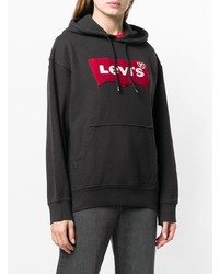 Женский черный худи с принтом от Levi's