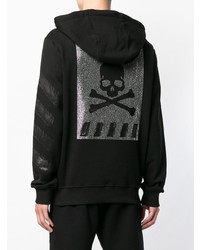 Мужской черный худи с принтом от Philipp Plein