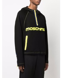 Мужской черный худи с принтом от Moschino