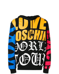 Мужской черный худи с принтом от Love Moschino